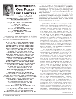 Article about Joe - Houston Fire Memorial