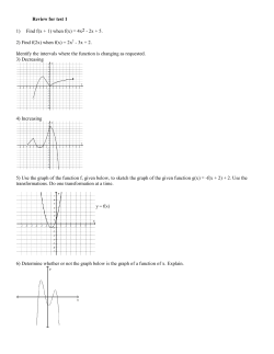 Review for test 1 1) Find f(x + 1) when f(x)