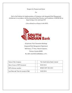 Request for Proposal and Quote For End to End Solution for