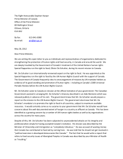 Government of Canada`s treatment of the United Nations human
