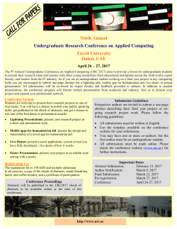 Ninth Annual Undergraduate Research Conference on Applied