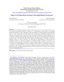Effects of US Quantitative Easing on Emerging Market Economies