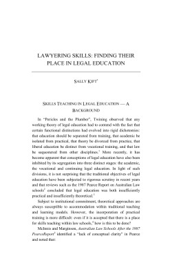 lawyering skills: finding their place in legal education