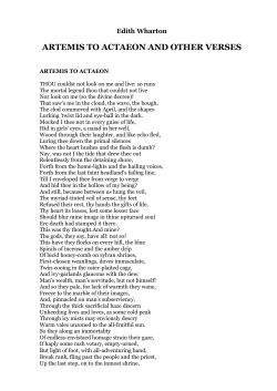 Artemis to Actaeon and Other Verses
