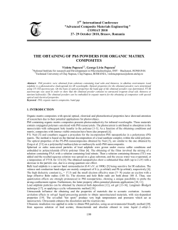 THE OBTAI I G OF PbS POWDERS FOR ORGA IC MATRIX