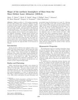 Shape of the northern hemisphere of Mars from the Mars Orbiter