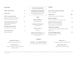 appetizers entrees sides california dreaming