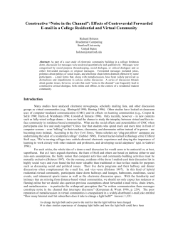 Constructive &ldquo;Noise in the Channel&rdquo;: Effects of Controversial