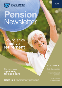 Pension member newsletter 2015 - State Super
