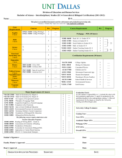 Division of Education and Human Services Bachelor of