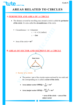 A. PERIMETER AND AREA OF A CIRCLE B. AREAS OF SECTOR