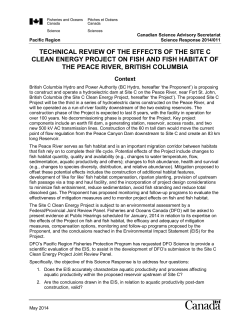 Technical Review of the Effects of the Site C Clean