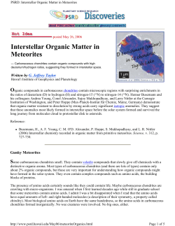 Interstellar Organic Matter in Meteorites