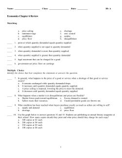 Economics Chapter 6 Review
