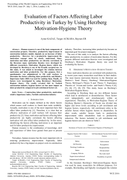 Evaluation of Factors Affecting Labor Productivity in Turkey by Using
