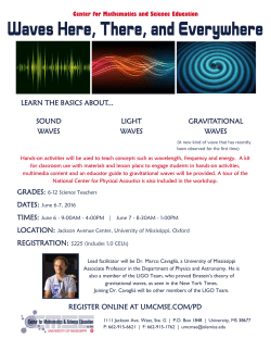 GRAVITATIONAL WAVES REGISTER ONLINE AT UMCMSE.COM