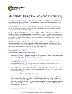 Citing Sources MLA Style