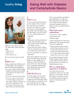 Eating Well with Diabetes and Carbohydrate Basics