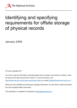 Identifying and specifying requirements for offsite storage of physical