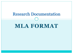 MLA FORMAT - Stark State College