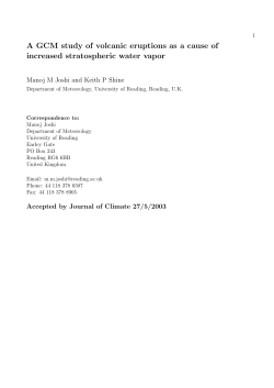 A GCM study of volcanic eruptions as a cause of increased