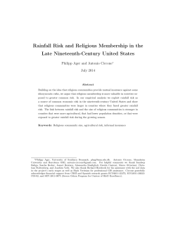 Rainfall Risk and Religious Membership in the Late Nineteenth