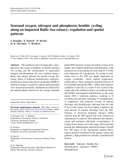 Seasonal oxygen, nitrogen and phosphorus benthic cycling along