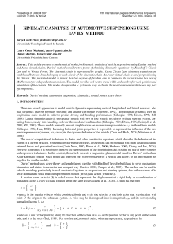 kinematic analysis of automotive suspensions using davies
