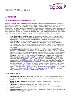 Spain : Job market - University of Kent