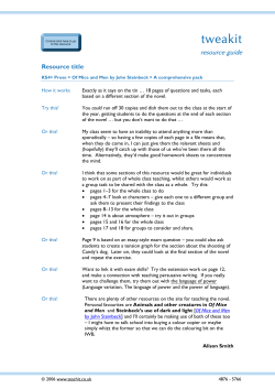 Of Mice and Men activity pack