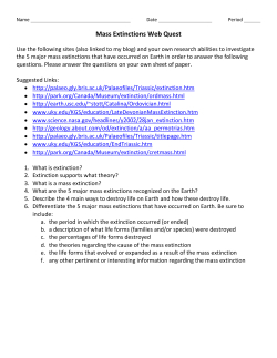 Mass Extinctions Web Quest