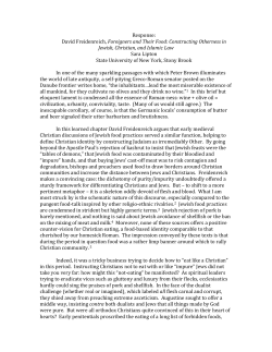 David Freidenreich, Foreigners and Their Food