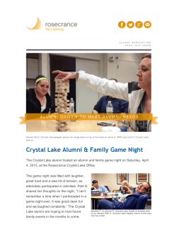 April 2015 E-Newsletter - Rosecrance Health Network