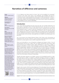 Narratives of difference and sameness