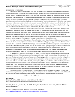 A Study of Chemical Reaction Rates with Enzymes