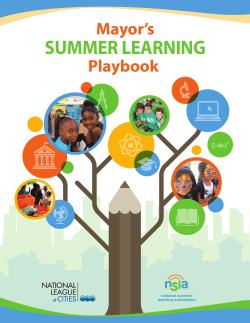 Mayor`s Summer Learning Playbook