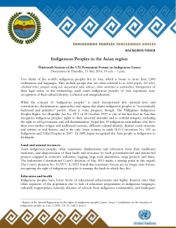 Indigenous Peoples in the Asian region