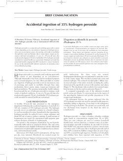 Accidental ingestion of 35% hydrogen peroxide