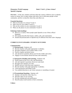 Third Grade Spanish Unit 2: Como Vivimos