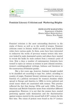 Feminist Literary Criticism and Wuthering Heights