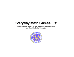 Everyday Math Games List