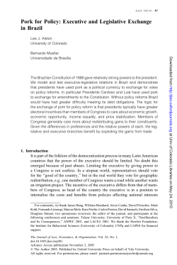 Pork for Policy: Executive and Legislative Exchange in Brazil