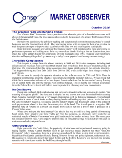 Canso Market Observer Newsletter - October 2016