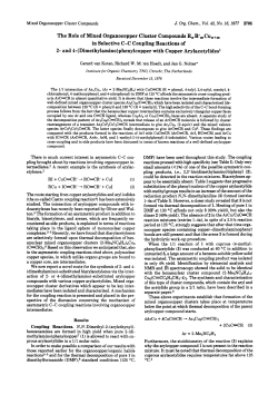 The Role of Mixed Organocopper Cluster Compounds Rn R`, CUn+