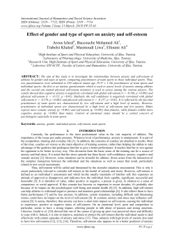 Effect of gender and type of sport on anxiety and self-esteem