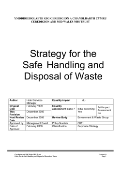 Strategy for the Safe Handling and Disposal of Waste