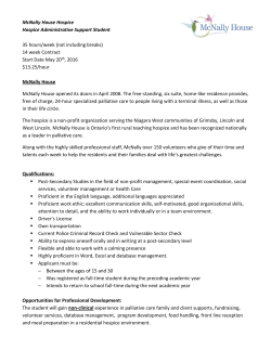 McNally House Hospice Hospice Administrative Support Student 35