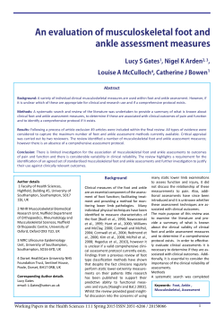 An evaluation of musculoskeletal foot and ankle assessment