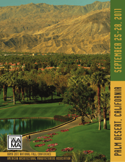 SEPTEMBER 25-28, 2011 PALM DESERT, CALIFORNIA