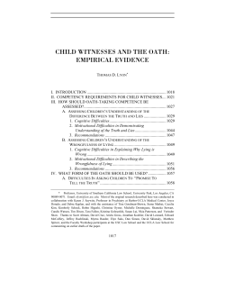 child witnesses and the oath: empirical evidence